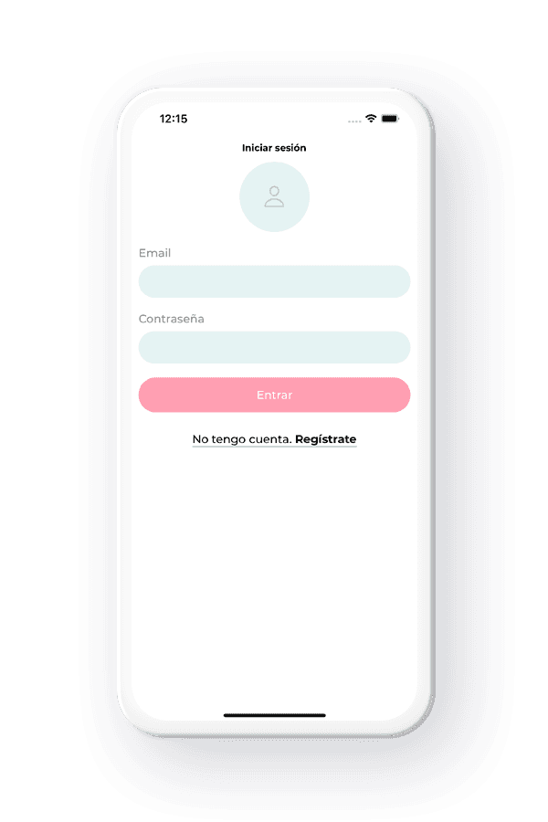 Móvil con la aplicación Wiset en la página de inicio de sesión